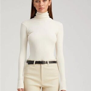 Chic Cream Turtleneck Top